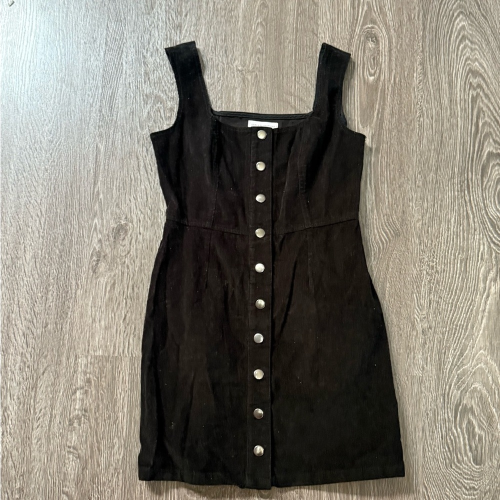 Urban Outfitters Black Mini Dress with Button Detail